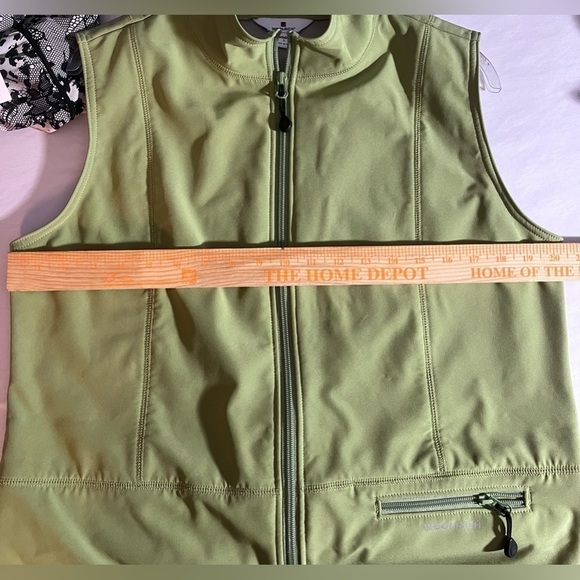 Woolrich women’s vest green zippered jacket base layer Lagen look pockets Large - Picture 6 of 10